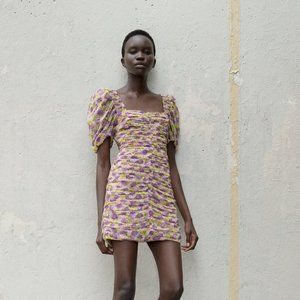 ZARA PRINTED DRAPED DRESS TRF MAUVE